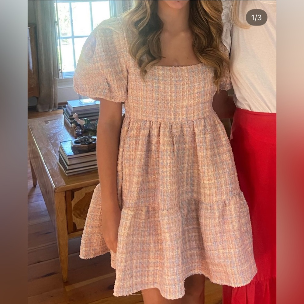 Hyacinth House Pink Tweed Dress